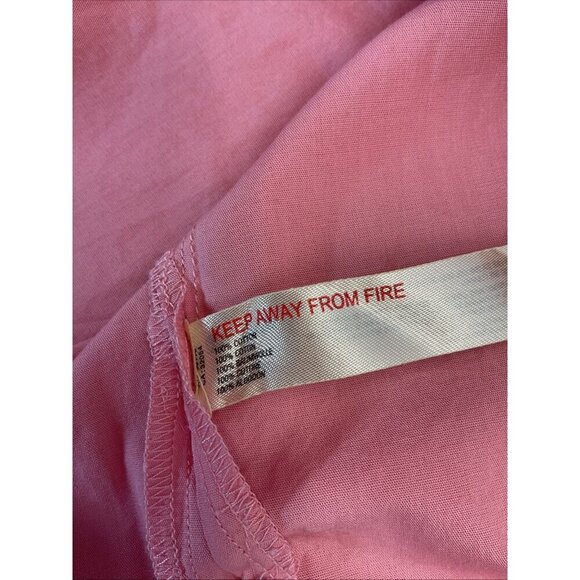 NEW Free People Button Down Lantern Sleeve Poplin Shirt Pink Oversized size‎ L - Picture 11 of 14